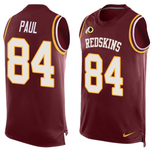 Nike Redskins #84 Niles Paul Burgundy Red Team Color Men's Stitched NFL Limited Tank Top Jersey - Click Image to Close